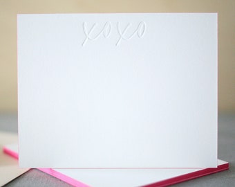 Letterpress Stationery | XOXO Notecards | Edge Painted Letterpress Thank You Notes | Wedding Thank You Notes