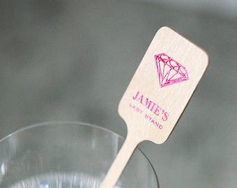 Bachelorette Stir Sticks - Personalized drink stirs, Foil Stamped swizzle sticks for Bachelorette Parties