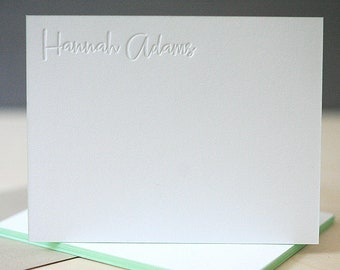 Personalized Letterpress Stationery - Hannah Custom Stationery, Custom Thank You Notes, Wedding Thank You Notes