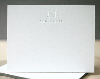 Letterpress Edge Painted Notecards - Noble Custom Stationery, Personalized Thank You Notes