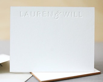 Letterpress Edge Painted Notecards - Lauren Custom Stationery