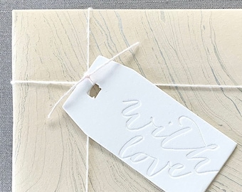 Letterpress Gift Tags - Calligraphy Christmas Gift Tags | With Love Giftwrap | Packaging Tags