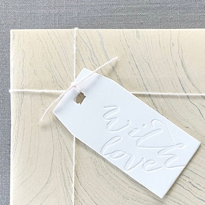 Letterpress Gift Tags - Calligraphy Christmas Gift Tags | With Love Giftwrap | Packaging Tags