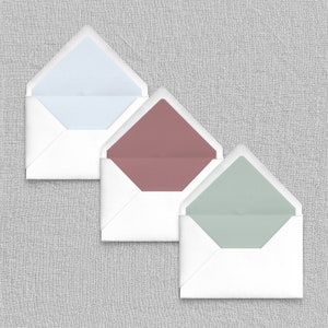 Solid Color Envelope Liners - Add-On for Custom Stationery, Matte or Metallic Shimmer Envelope Liners