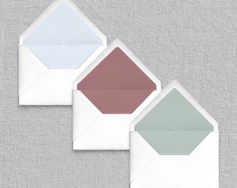 Solid Color Envelope Liners - Add-On for Custom Stationery, Matte or Metallic Shimmer Envelope Liners