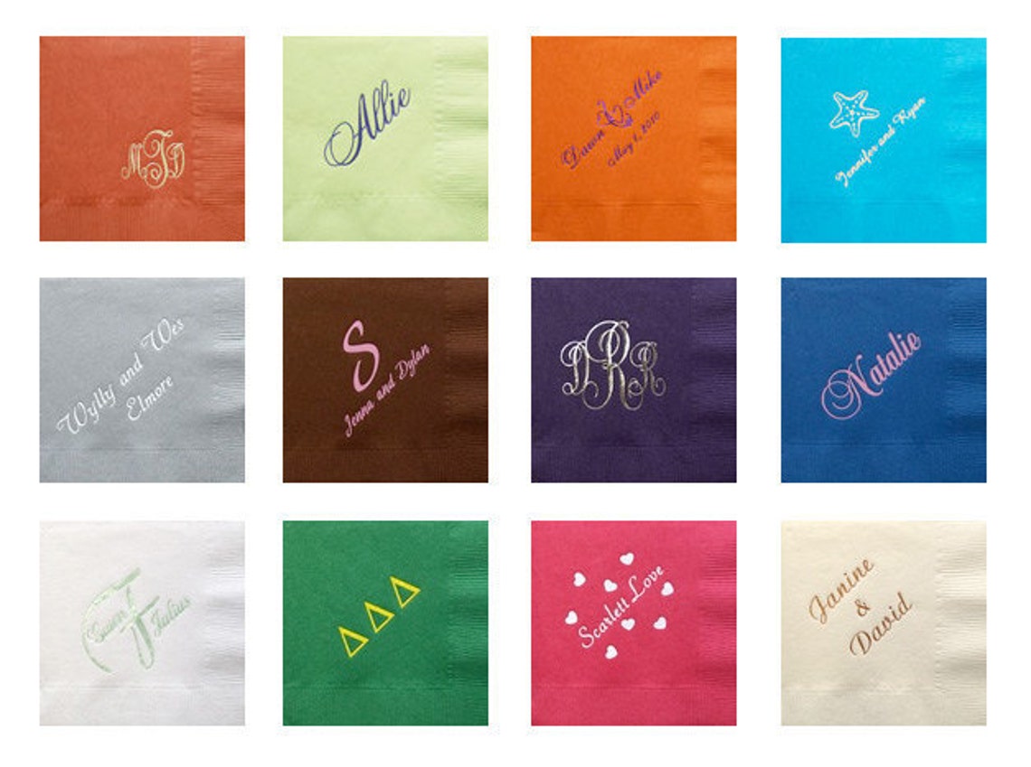 Custom Cocktail Napkins Etsy