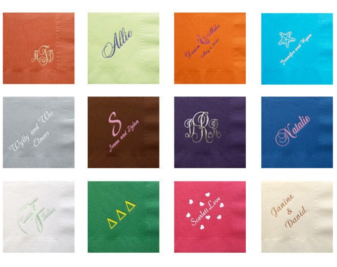 Custom Cocktail Napkins Etsy