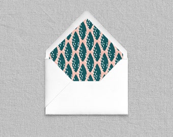 Springtime Mood Envelope Liners - Add-On for Custom Stationery, Modern Whimsical Envelope Liners