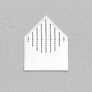 Black Dash Envelope Liners - Add-On for Custom Stationery, Modern Abstract Envelope Liners