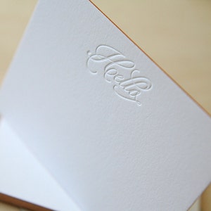 Letterpress Edge Painted Notecards Hello Notes image 2