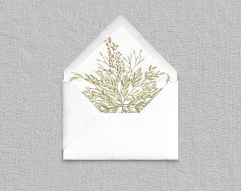 Wildflower Envelope Liners - Add-On for Custom Stationery, Modern Boho Envelope Liners