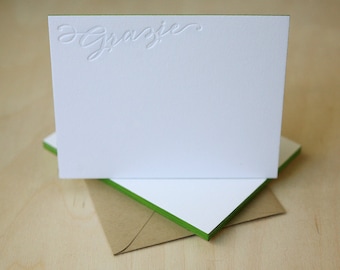 Letterpress Edge Painted Notecards - Grazie Italian Notes