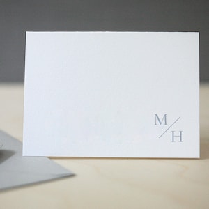 Minimal Monogram Letterpress Notecards - Monogram Thank You Notes, Custom Letterpress Stationery, Wedding Thank You Notes