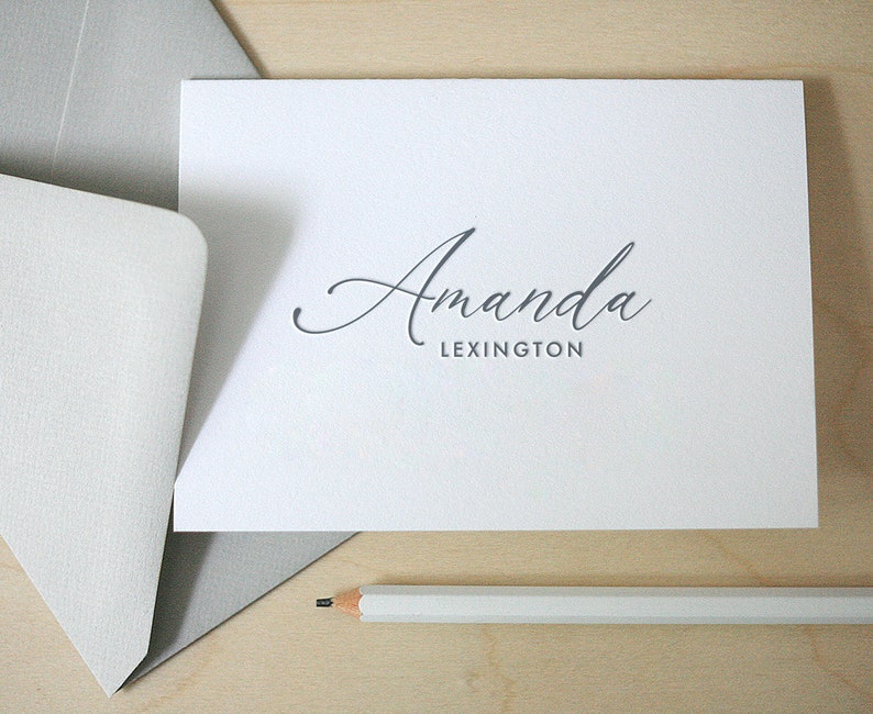 Amanda Letterpress Stationery Personalized Notecards, Custom Letterpress Notecards, Graduation Thank You Notes image 2