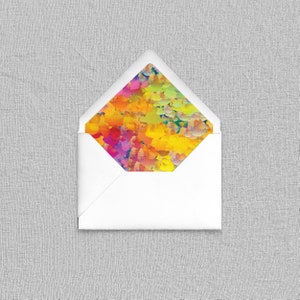 Rainbow Field Envelope Liners - Add-On for Custom Stationery, Modern Abstract Envelope Liners