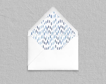 Revestimientos de sobre Shibori Drops - Complemento para papelería personalizada, revestimientos de sobres de acuarela modernos