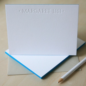 Letterpress Edge Painted Notecards Margaret Custom Stationery image 1