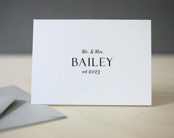 Papelería Bailey Letterpress - Notas de agradecimiento de boda, tarjetas de notas personalizadas, tarjetas de notas tipográficas personalizadas