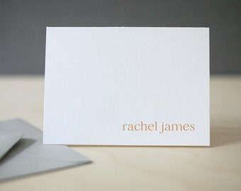 Tarjetas de notas Rachel Letterpress - Notas de agradecimiento personalizadas, papelería tipográfica personalizada, notas de agradecimiento comerciales para él o para ella