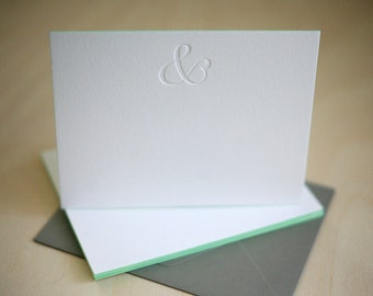 Letterpress Edge Painted Stationery - Ampersand Notes