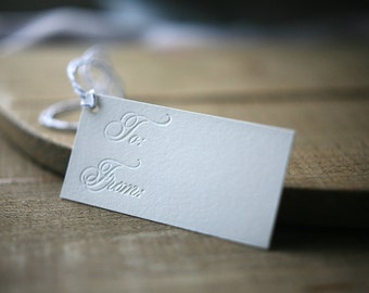 Letterpress Gift Tags - Script Christmas Gift Tags