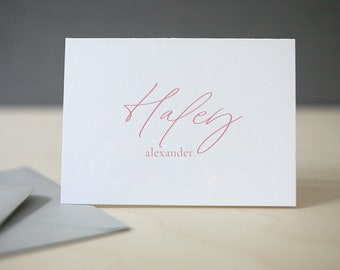 Papelería Haley Letterpress - Notas de agradecimiento personalizadas, tarjetas de notas tipográficas personalizadas, regalo de damas de honor, tarjetas de agradecimiento de graduación