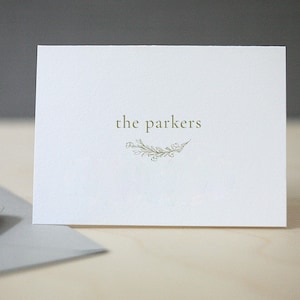 Notas de agradecimiento de Parker Letterpress - Tarjetas de notas personalizadas, papelería tipográfica personalizada, notas de agradecimiento de boda