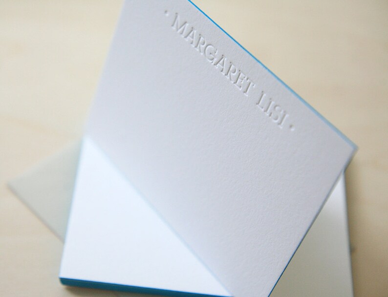 Letterpress Edge Painted Notecards Margaret Custom Stationery image 2