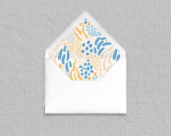 Revestimientos de sobres Scandi Florals - Complemento para papelería personalizada, revestimientos de sobres estampados modernos