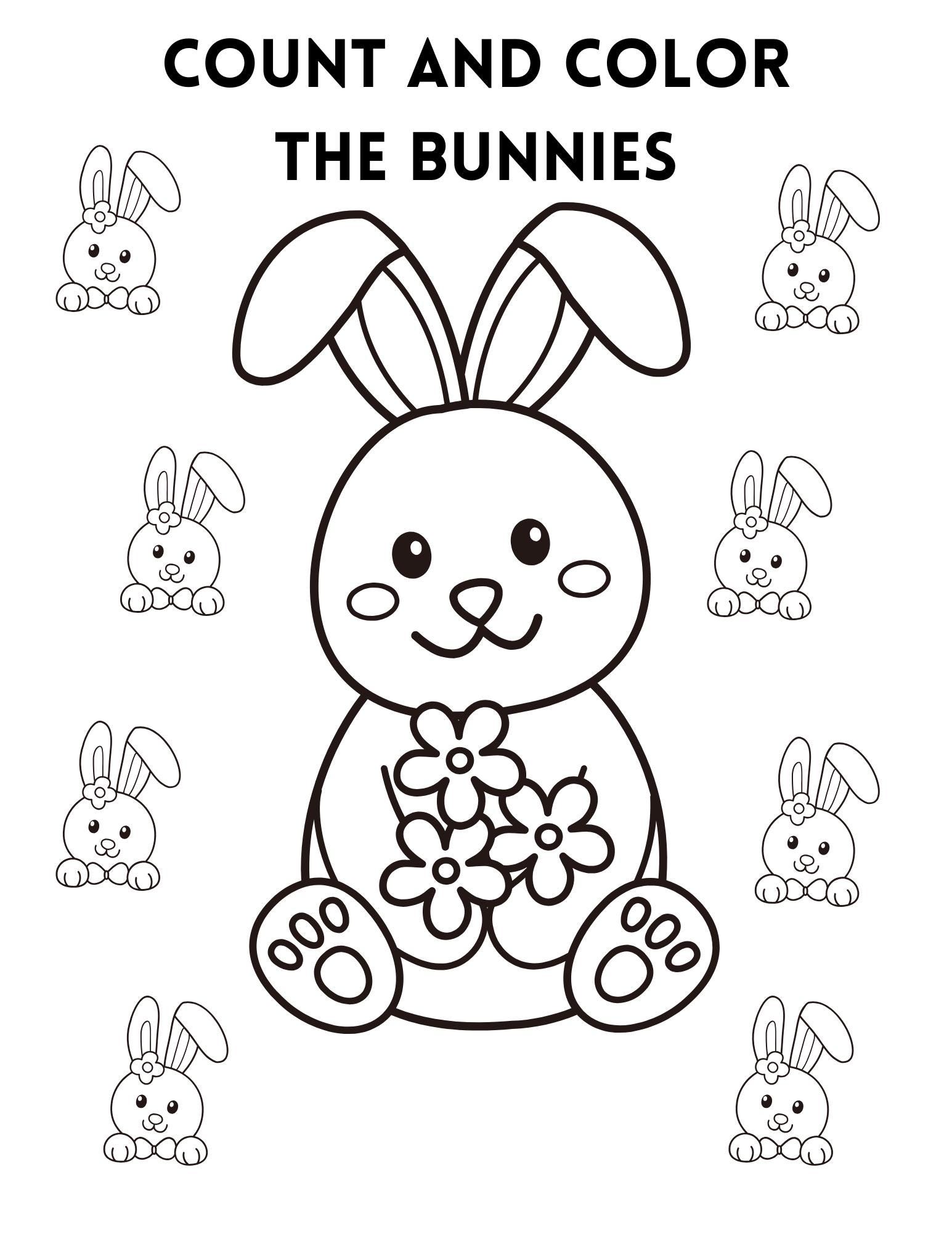 10 Printable Spring Coloring and Counting Activity Pages for Kids. - Etsy