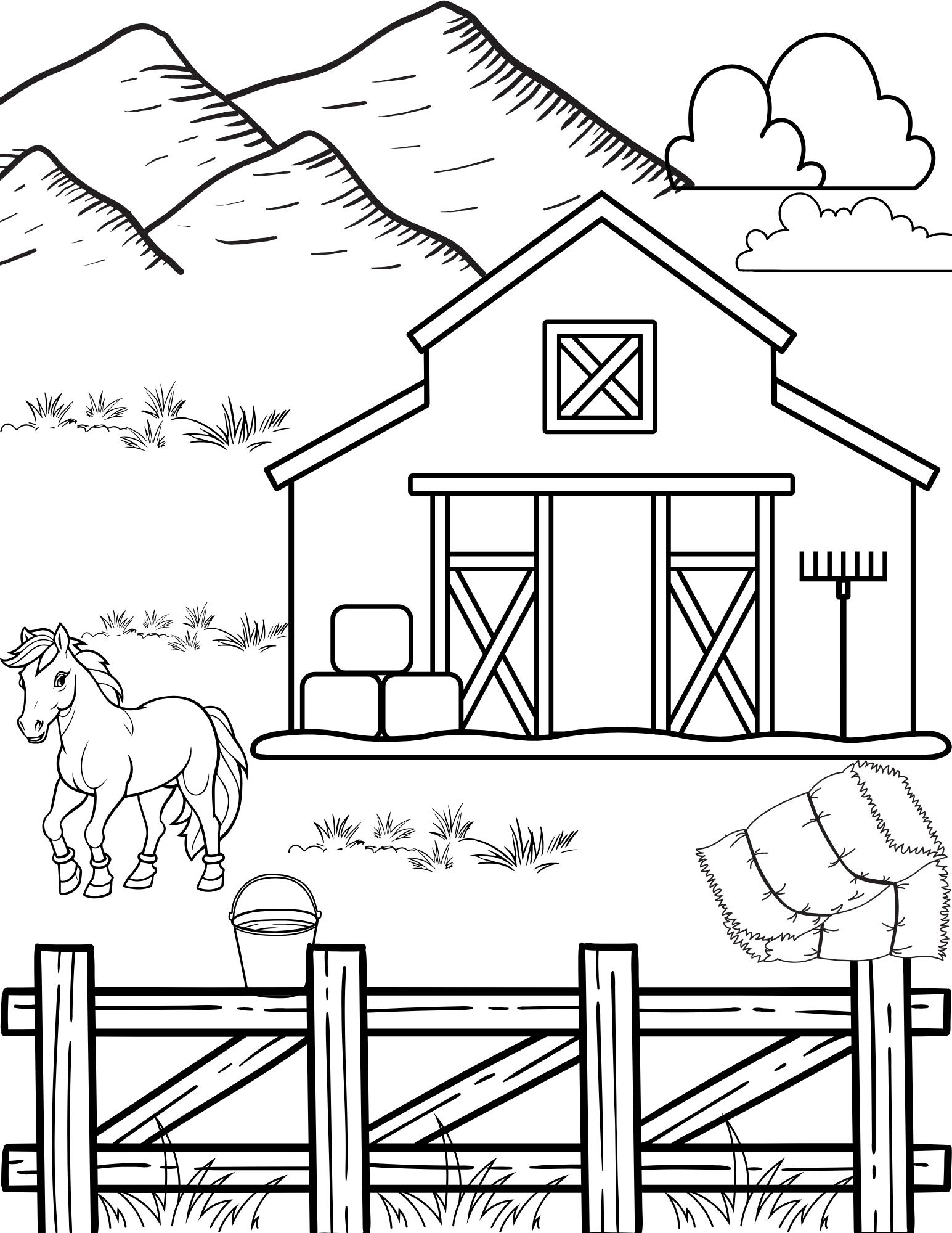 10 Printable Kids Farm Coloring Pages - Etsy