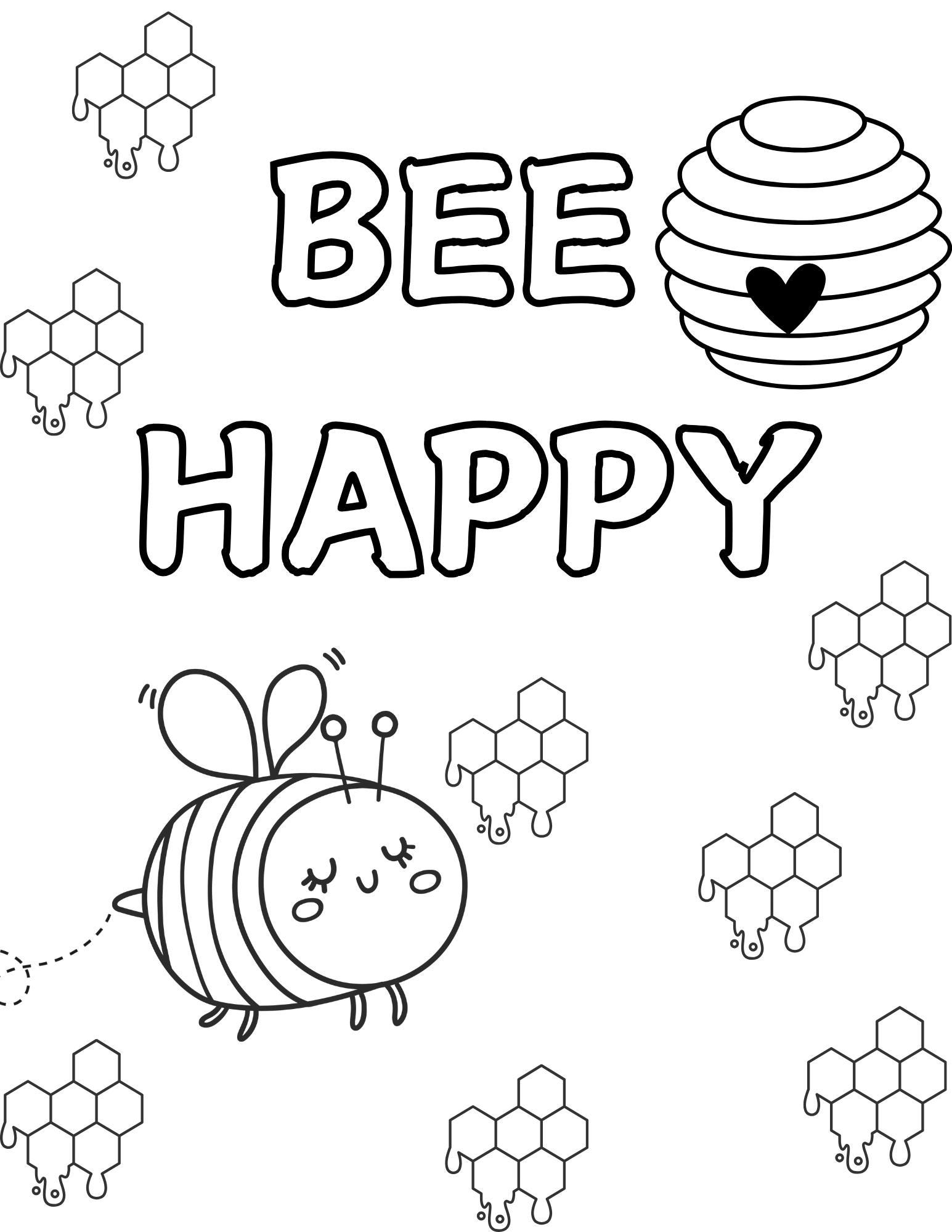 15 Bee Coloring Pages /printable Etsy