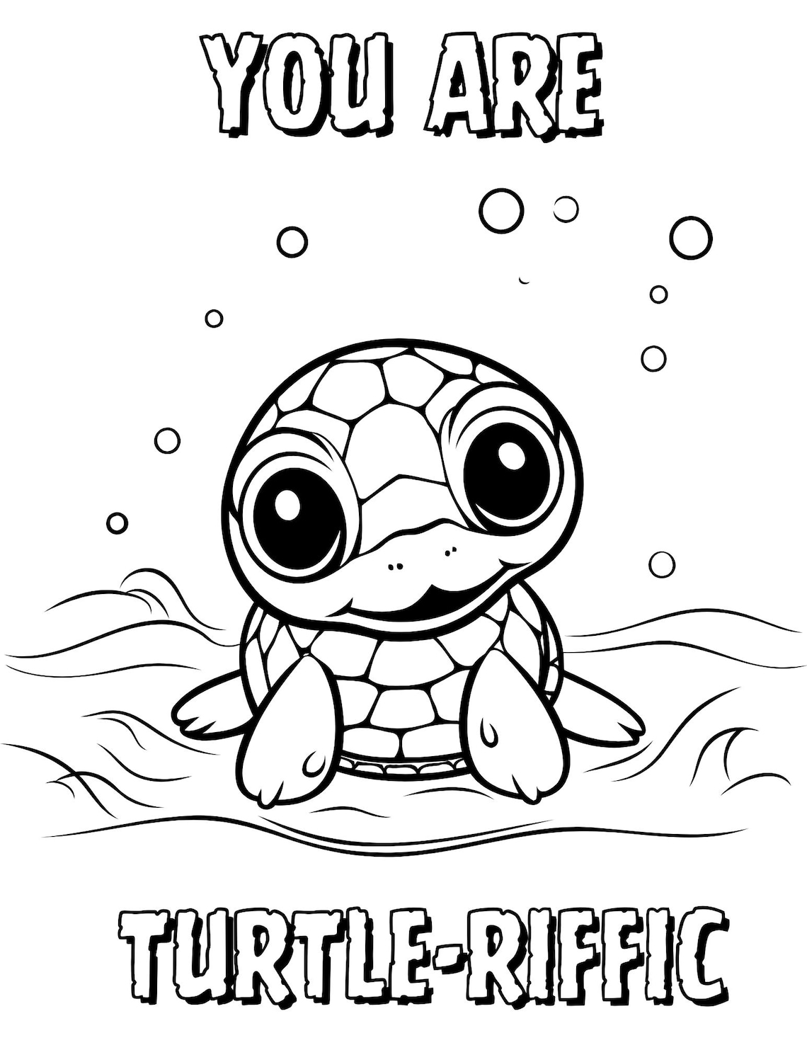 Printable Turtle Valentine Coloring Pages for Kids - Etsy