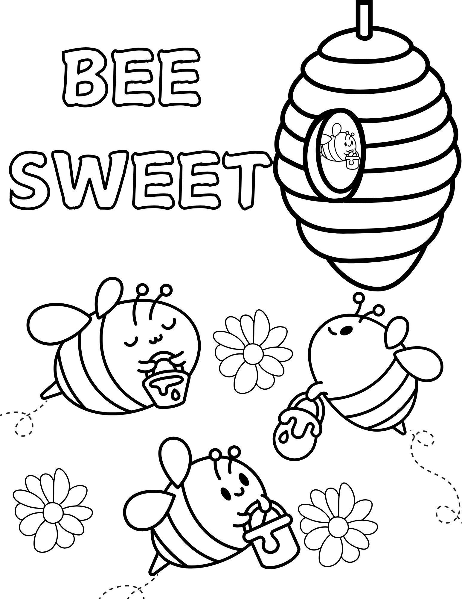 15 Bee Coloring Pages /printable Etsy