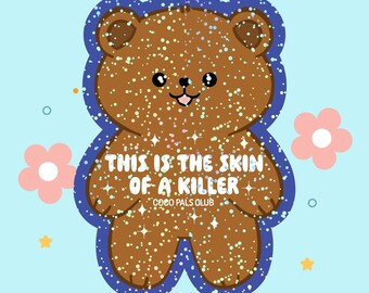 Twilight Sparkly Bear Vinyl Sticker | Water Resistant Laptop Decal