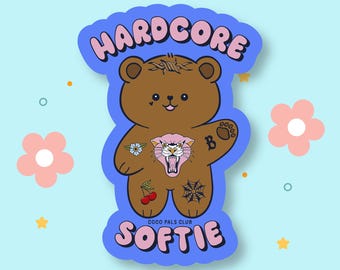 Tattooed Bear Sticker | Water Resistant Kawaii Vinyl Decal