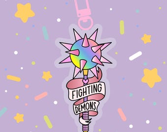 Demon Hunter Acrylic Keychain | Pastel KPop Style Charm
