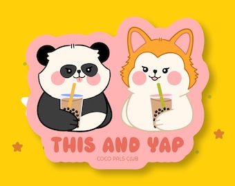 Boba Friends Vinyl Sticker | Panda, Dog, Coco Pals Club