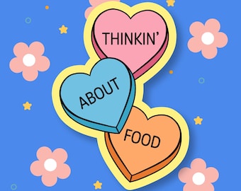 Thinkin About Food Sticker | Water Resistant Vinyl Decal