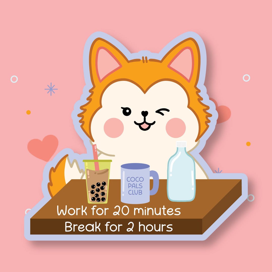 Procrastinate Sticker Work Dog Procrastination Sticker: Waterproof Kawaii Laptop Decal - Etsy
