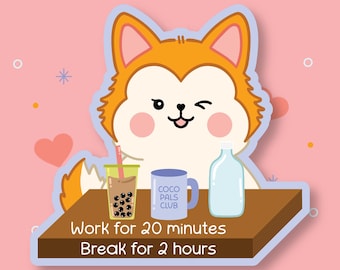 Work Dog Procrastination Sticker: Waterproof Kawaii Laptop Decal