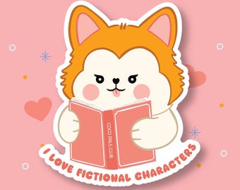 Book Lover Dog Sticker | Kawaii Waterproof Vinyl Decal