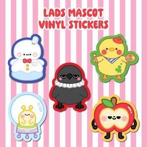 Love and Deepspace Mascot Vinyl Stickers | Sylus, Zayne, Rafayel, Xavier, Caleb LADS | Cute Fan Art Characters | Otome Game | Coco Pals Club