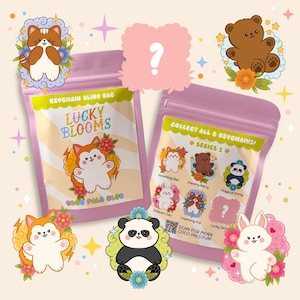 Bunte süße Kawaii Tiere Acryl Schlüsselbund | Serie Eins | Taschenanhänger, Rucksackanhänger Mystery Bag | Coco Pals Club