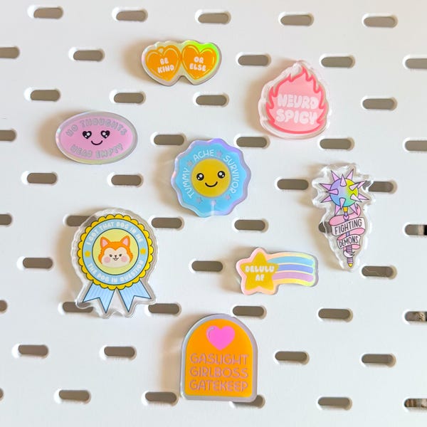Freche Acryl Pins | Kawaii Stimmungs-Pins