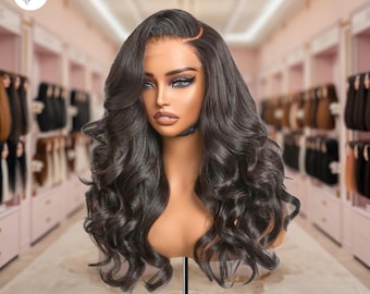 Glueless HD Lace Wig: Virgin Human Hair, Loose Body Wave, 180% Density