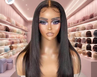 Virgin Human Hair Wig: Glueless Straight Wig with HD Lace