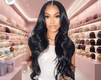200% Density Body Wave Lace Front Wig: HD Transparent Glueless Brazilian Virgin Hair