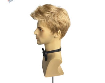 Men’s Short Blonde Straight Wig – Heat-Resistant Synthetic Hair, Wear & Go Style, Lightweight Rose Mesh Cap for Daily or Costume Use
