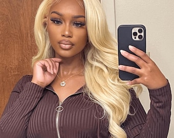 613 Blonde Body Wave Wig: HD Lace Front, Virgin Brazilian Hair